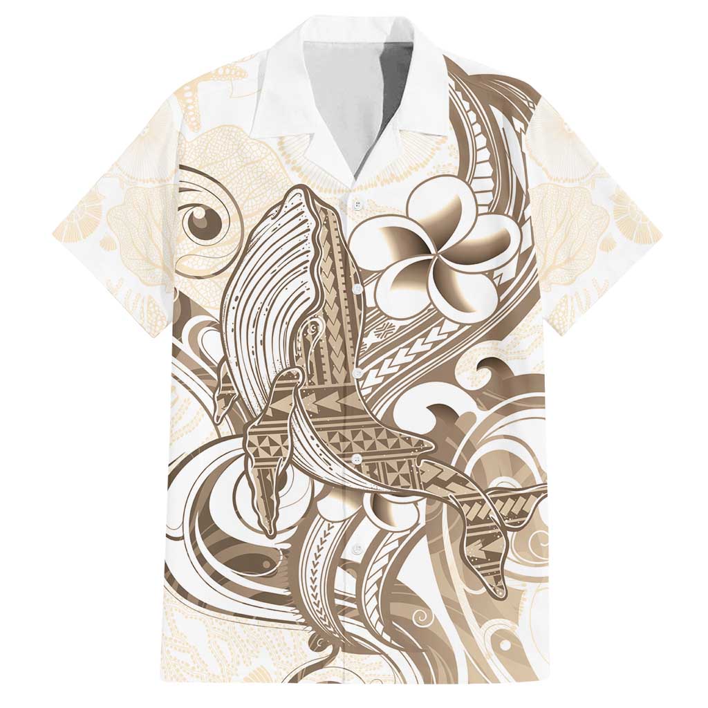 Brown Hawaii Humpback Whale Family Matching Tank Maxi Dress and Hawaiian Shirt Polynesian Tribal Ocean Vibes LT14 Dad's Shirt - Short Sleeve Brown - Polynesian Pride