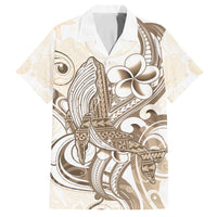Brown Hawaii Humpback Whale Family Matching Tank Maxi Dress and Hawaiian Shirt Polynesian Tribal Ocean Vibes LT14 Dad's Shirt - Short Sleeve Brown - Polynesian Pride