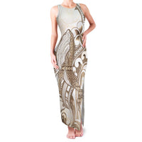 Brown Hawaii Humpback Whale Family Matching Tank Maxi Dress and Hawaiian Shirt Polynesian Tribal Ocean Vibes LT14 Mom's Dress Brown - Polynesian Pride