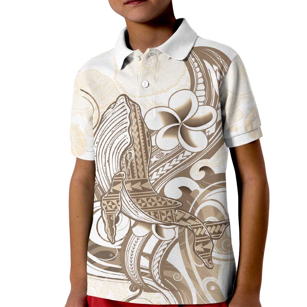 Brown Hawaii Humpback Whale Kid Polo Shirt Polynesian Tribal Ocean Vibes