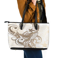 Brown Hawaii Humpback Whale Leather Tote Bag Polynesian Tribal Ocean Vibes LT14 - Polynesian Pride