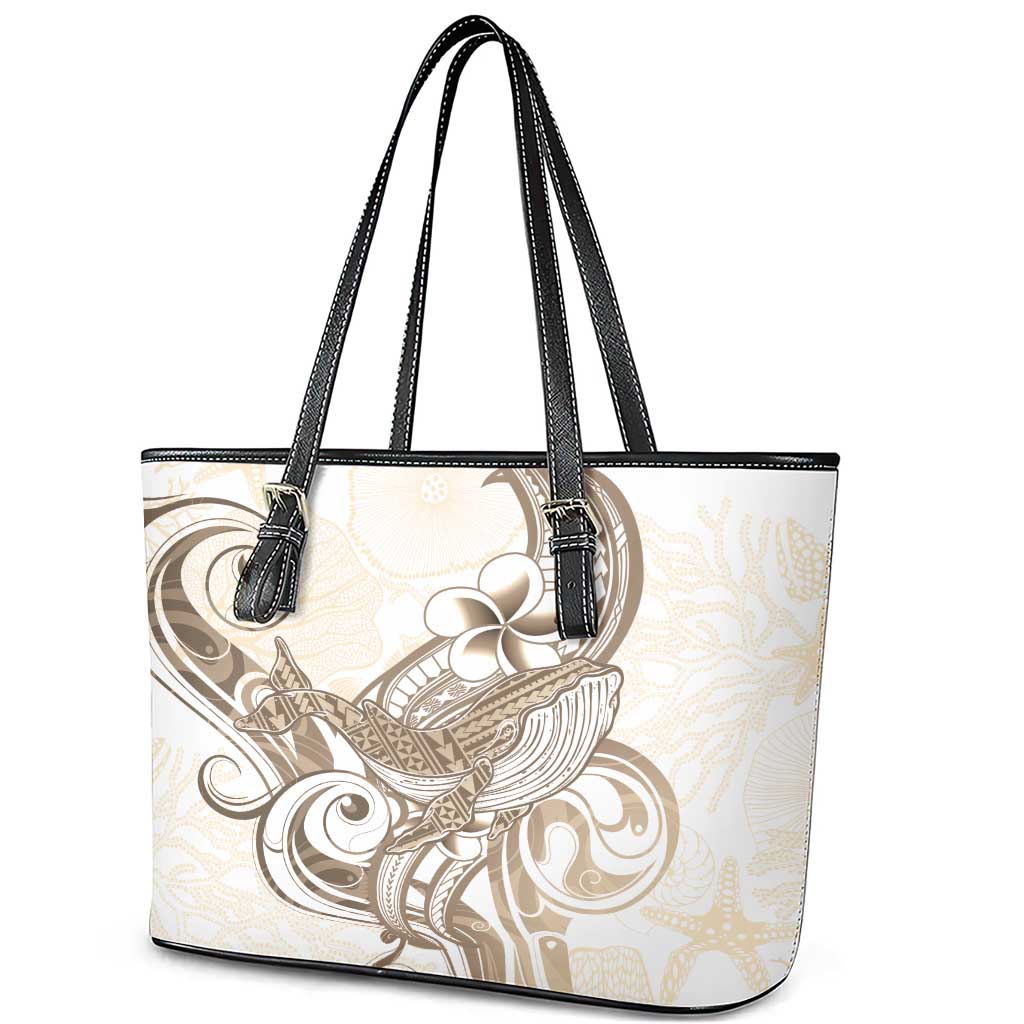Brown Hawaii Humpback Whale Leather Tote Bag Polynesian Tribal Ocean Vibes LT14 - Polynesian Pride