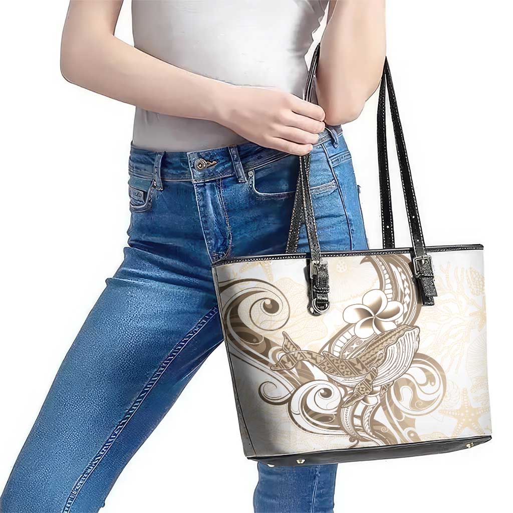 Brown Hawaii Humpback Whale Leather Tote Bag Polynesian Tribal Ocean Vibes LT14 - Polynesian Pride
