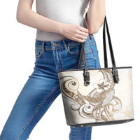 Brown Hawaii Humpback Whale Leather Tote Bag Polynesian Tribal Ocean Vibes LT14 - Polynesian Pride