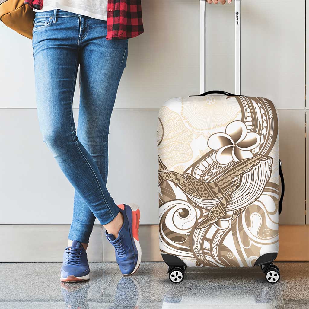 Brown Hawaii Humpback Whale Luggage Cover Polynesian Tribal Ocean Vibes LT14 - Polynesian Pride