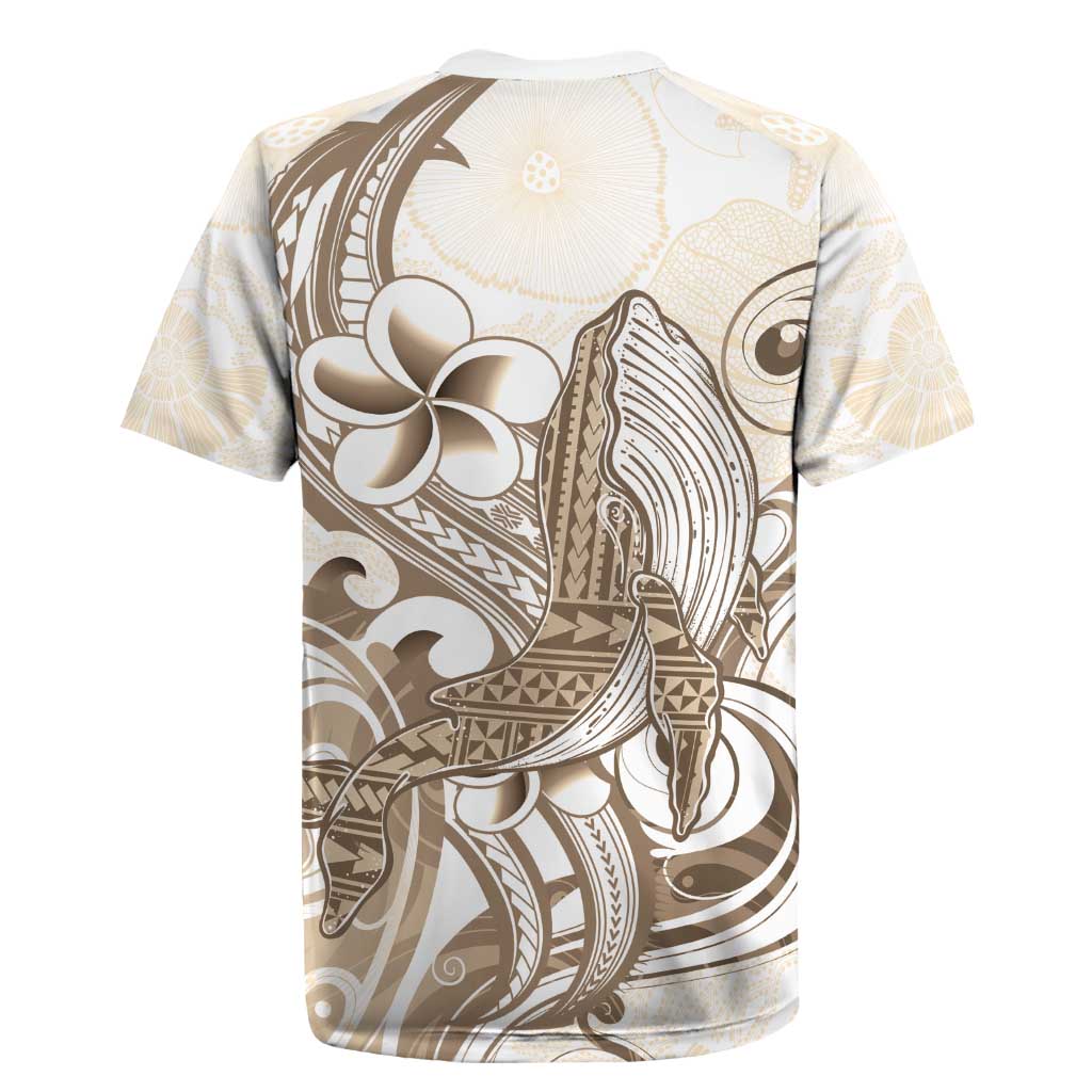 Brown Hawaii Humpback Whale Rugby Jersey Polynesian Tribal Ocean Vibes