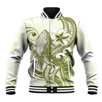 Lime Green Hawaii Baseball Jacket Humpback Whale Tattoo Polynesian Tribal Ocean Vibes