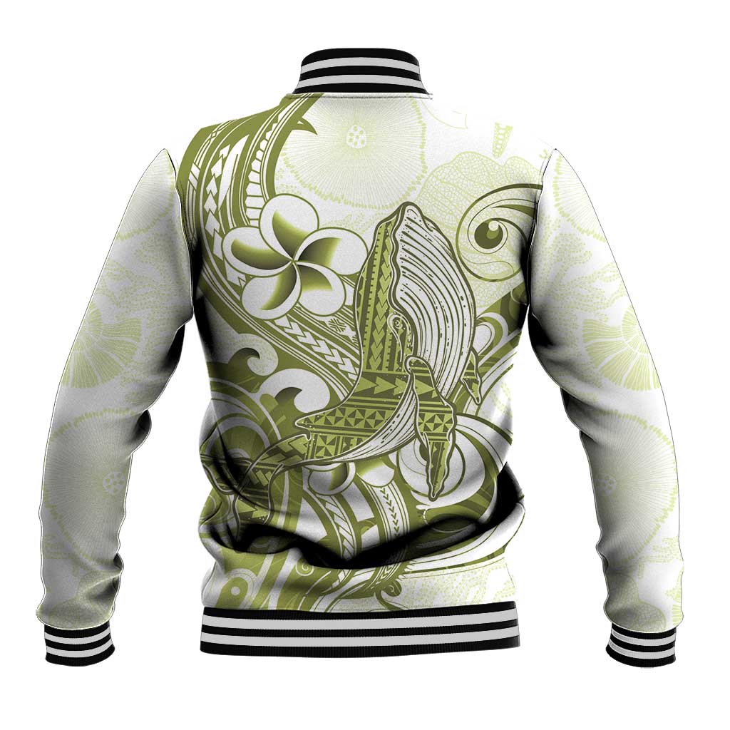 Lime Green Hawaii Baseball Jacket Humpback Whale Tattoo Polynesian Tribal Ocean Vibes