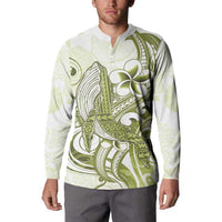 Lime Green Hawaii Button Sweatshirt Humpback Whale Tattoo Polynesian Tribal Ocean Vibes