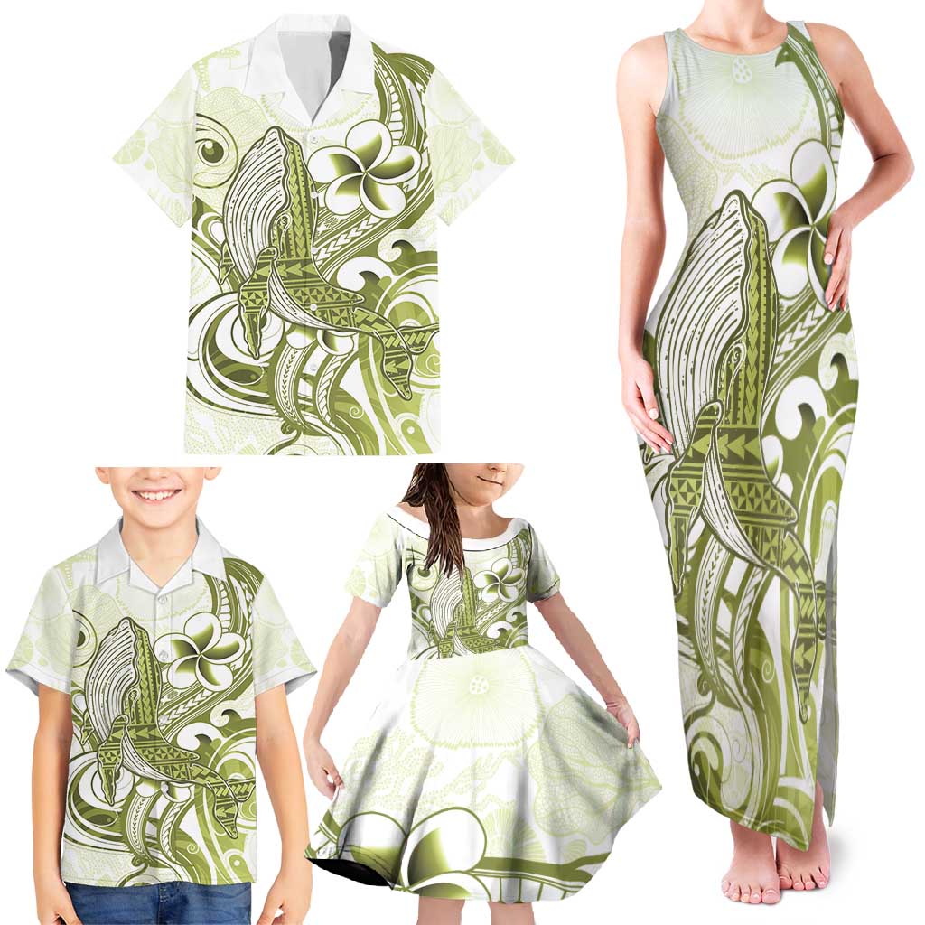 Lime Green Hawaii Family Matching Tank Maxi Dress and Hawaiian Shirt Humpback Whale Tattoo Polynesian Tribal Ocean Vibes LT14 - Polynesian Pride