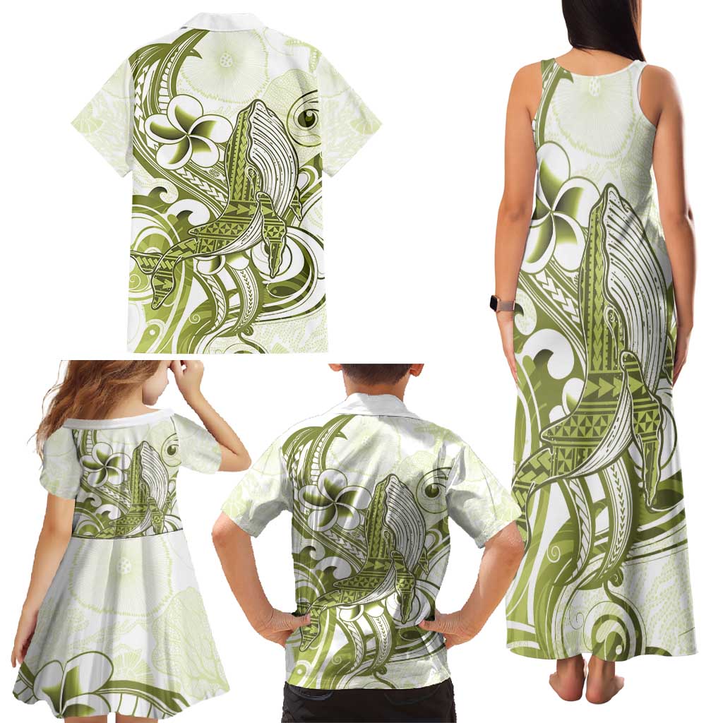 Lime Green Hawaii Family Matching Tank Maxi Dress and Hawaiian Shirt Humpback Whale Tattoo Polynesian Tribal Ocean Vibes LT14 - Polynesian Pride