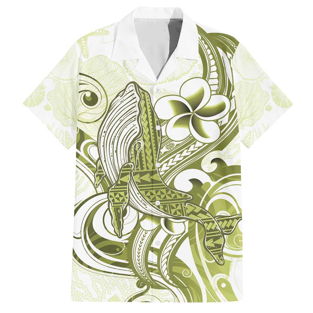 Lime Green Hawaii Family Matching Tank Maxi Dress and Hawaiian Shirt Humpback Whale Tattoo Polynesian Tribal Ocean Vibes LT14 Dad's Shirt - Short Sleeve Lime Green - Polynesian Pride
