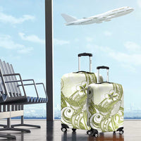 Lime Green Hawaii Luggage Cover Humpback Whale Tattoo Polynesian Tribal Ocean Vibes