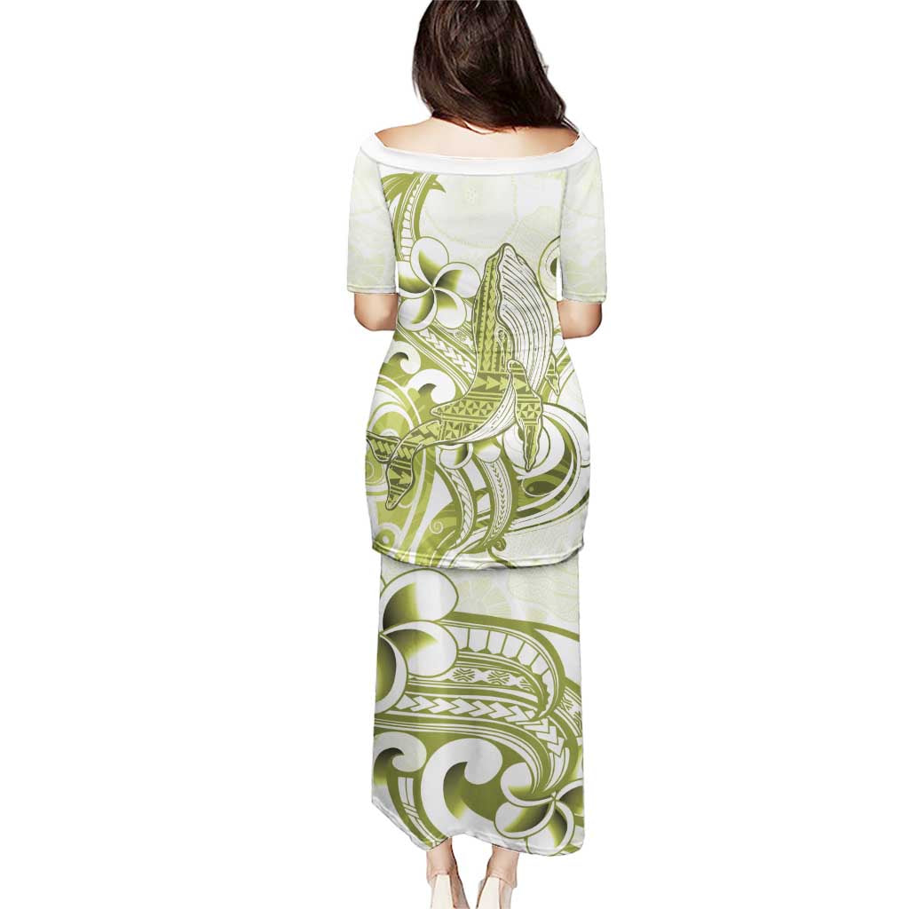 Lime Green Hawaii Puletasi Humpback Whale Tattoo Polynesian Tribal Ocean Vibes