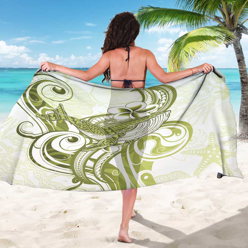 Lime Green Hawaii Sarong Humpback Whale Tattoo Polynesian Tribal Ocean Vibes LT14 - Polynesian Pride