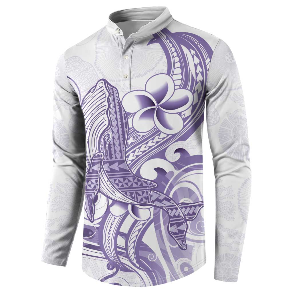 Purple Hawaii Button Sweatshirt Humpback Whale Tattoo Polynesian Tribal Ocean Vibes
