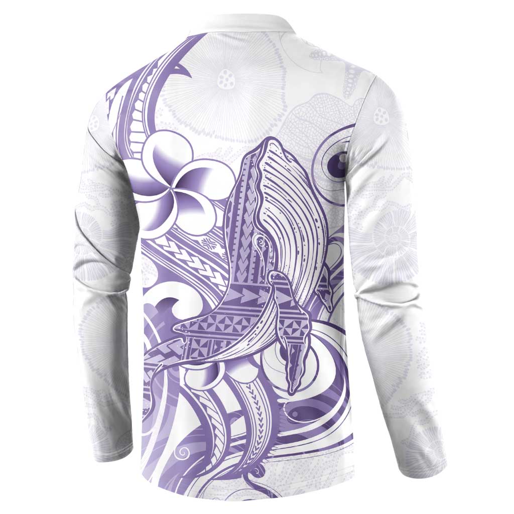 Purple Hawaii Button Sweatshirt Humpback Whale Tattoo Polynesian Tribal Ocean Vibes