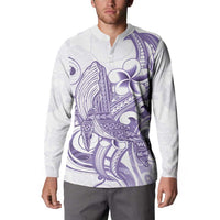 Purple Hawaii Button Sweatshirt Humpback Whale Tattoo Polynesian Tribal Ocean Vibes