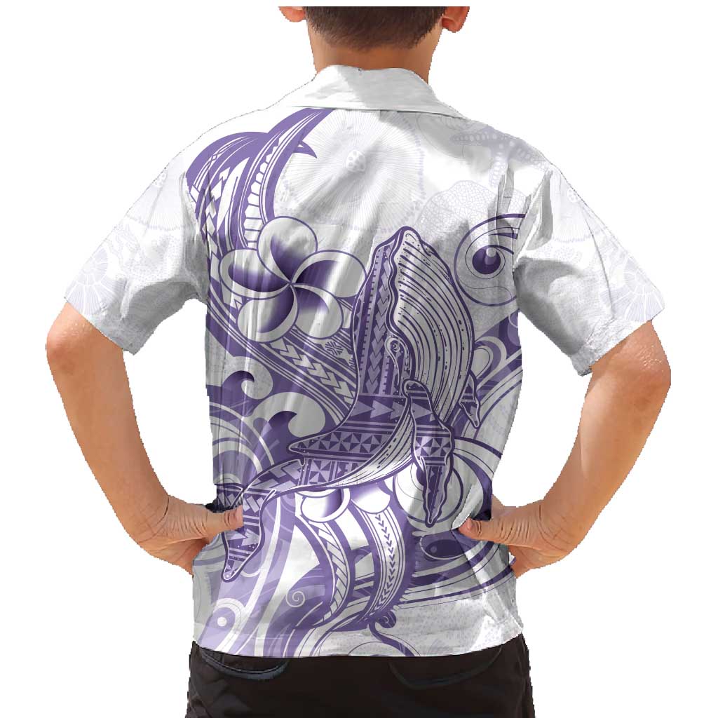 Purple Hawaii Family Matching Mermaid Dress and Hawaiian Shirt Humpback Whale Tattoo Polynesian Tribal Ocean Vibes LT14 - Polynesian Pride