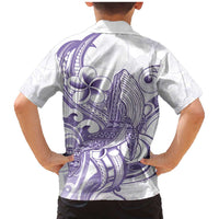 Purple Hawaii Family Matching Mermaid Dress and Hawaiian Shirt Humpback Whale Tattoo Polynesian Tribal Ocean Vibes LT14 - Polynesian Pride