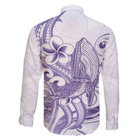 Purple Hawaii Family Matching Off Shoulder Short Dress and Hawaiian Shirt Humpback Whale Tattoo Polynesian Tribal Ocean Vibes LT14 - Polynesian Pride