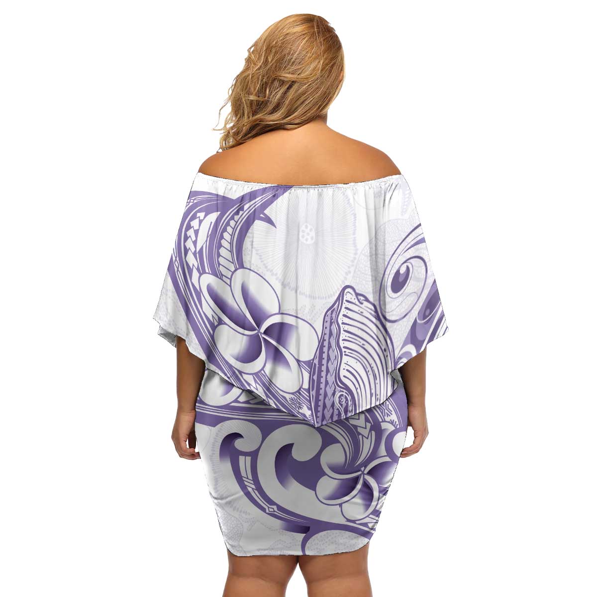 Purple Hawaii Family Matching Off Shoulder Short Dress and Hawaiian Shirt Humpback Whale Tattoo Polynesian Tribal Ocean Vibes LT14 - Polynesian Pride