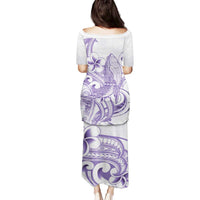 Purple Hawaii Family Matching Puletasi and Hawaiian Shirt Humpback Whale Tattoo Polynesian Tribal Ocean Vibes LT14 - Polynesian Pride