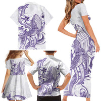 Purple Hawaii Family Matching Short Sleeve Bodycon Dress and Hawaiian Shirt Humpback Whale Tattoo Polynesian Tribal Ocean Vibes LT14 - Polynesian Pride