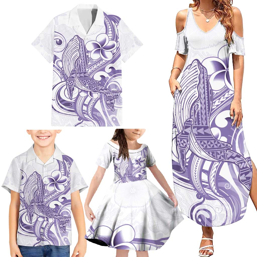 Purple Hawaii Family Matching Summer Maxi Dress and Hawaiian Shirt Humpback Whale Tattoo Polynesian Tribal Ocean Vibes LT14 - Polynesian Pride