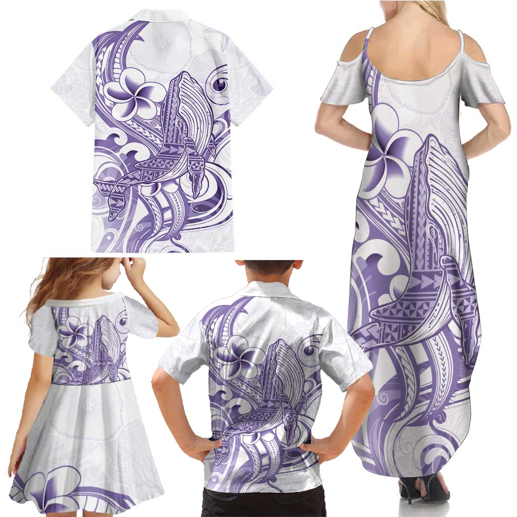 Purple Hawaii Family Matching Summer Maxi Dress and Hawaiian Shirt Humpback Whale Tattoo Polynesian Tribal Ocean Vibes LT14 - Polynesian Pride
