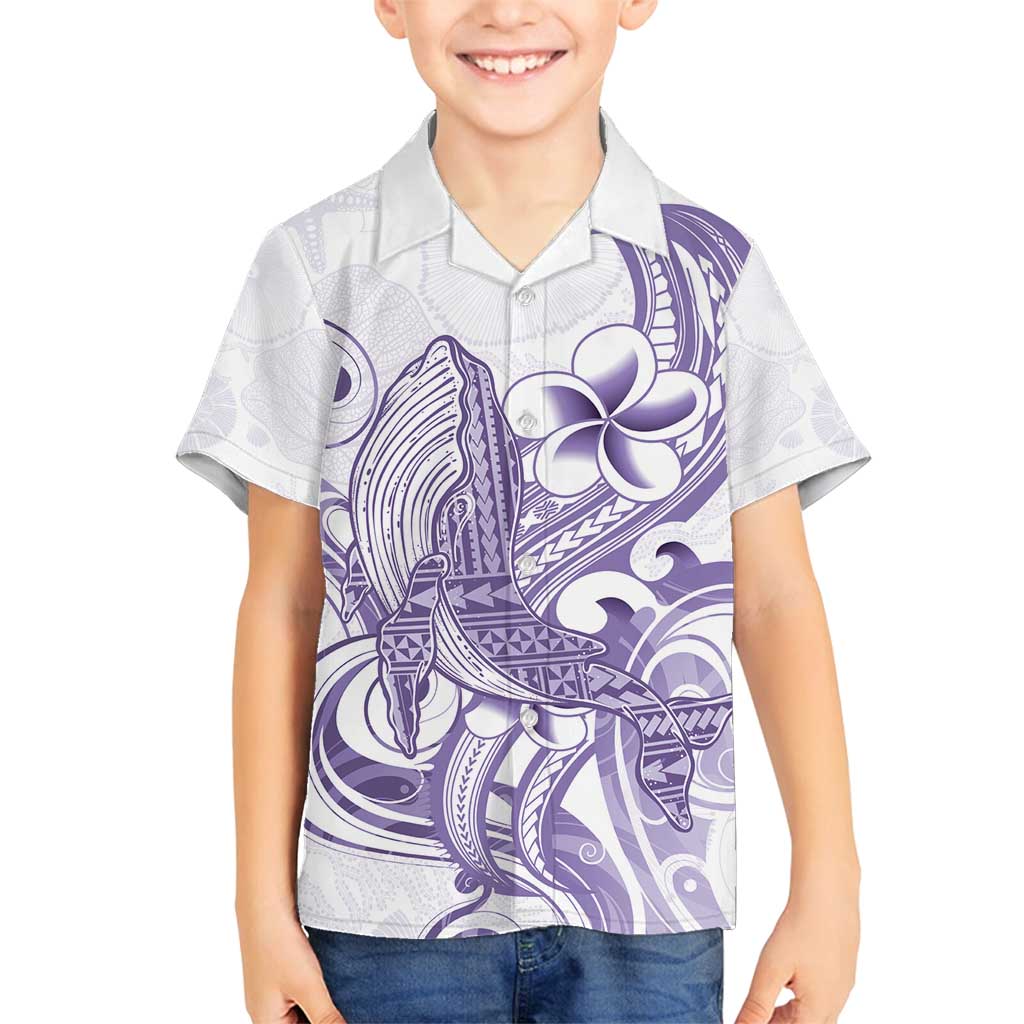 Purple Hawaii Family Matching Summer Maxi Dress and Hawaiian Shirt Humpback Whale Tattoo Polynesian Tribal Ocean Vibes LT14 Son's Shirt Purple - Polynesian Pride