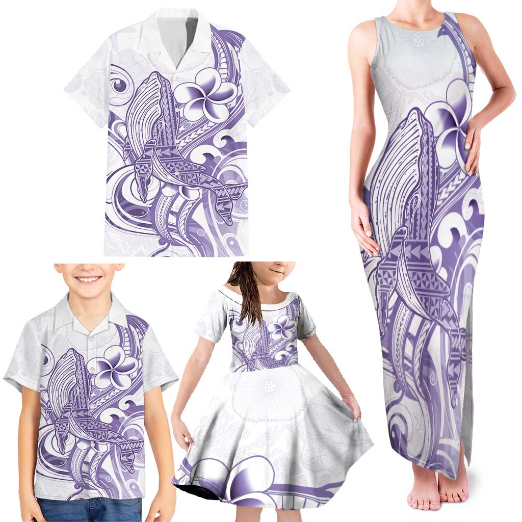 Purple Hawaii Family Matching Tank Maxi Dress and Hawaiian Shirt Humpback Whale Tattoo Polynesian Tribal Ocean Vibes LT14 - Polynesian Pride