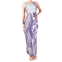Purple Hawaii Family Matching Tank Maxi Dress and Hawaiian Shirt Humpback Whale Tattoo Polynesian Tribal Ocean Vibes LT14 Mom's Dress Purple - Polynesian Pride
