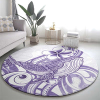 Purple Hawaii Round Carpet Humpback Whale Tattoo Polynesian Tribal Ocean Vibes LT14 - Polynesian Pride
