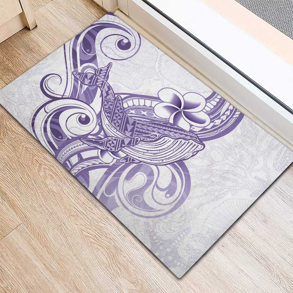 Purple Hawaii Rubber Doormat Humpback Whale Tattoo Polynesian Tribal Ocean Vibes