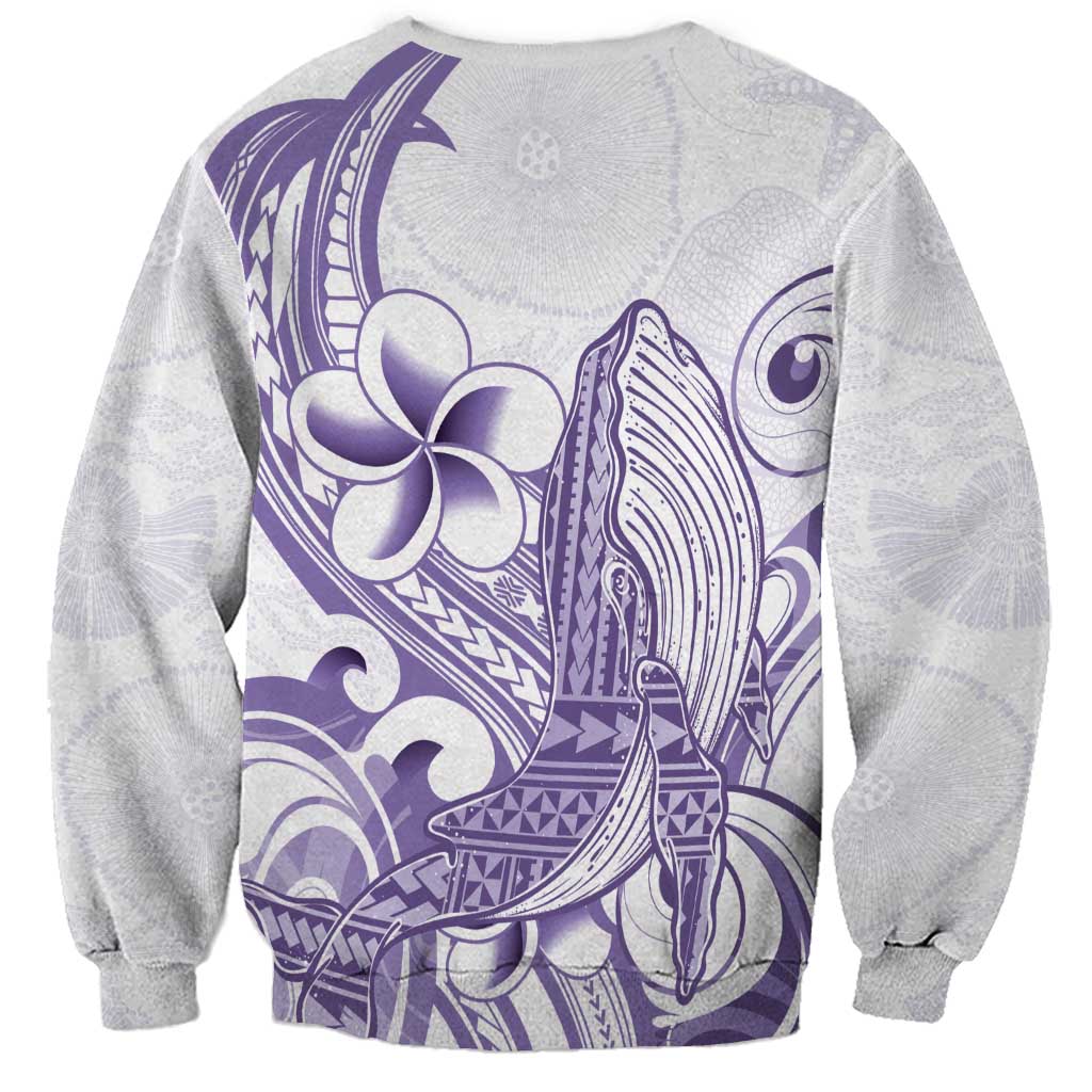 Purple Hawaii Sweatshirt Humpback Whale Tattoo Polynesian Tribal Ocean Vibes
