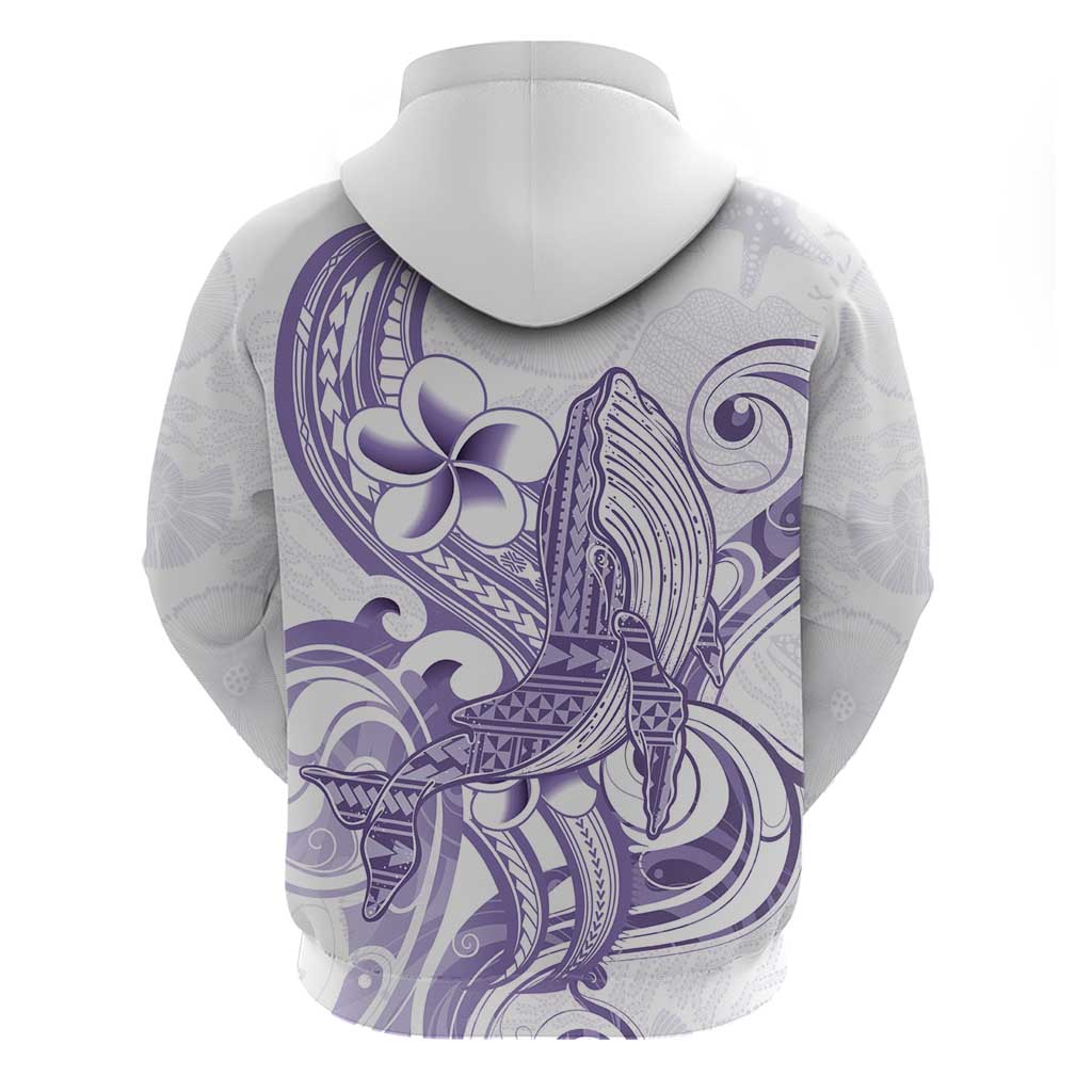 Purple Hawaii Zip Hoodie Humpback Whale Tattoo Polynesian Tribal Ocean Vibes