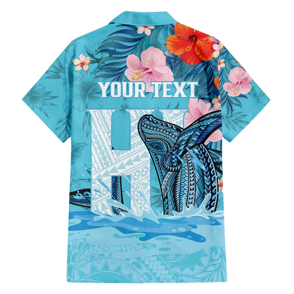 Personalised Hawaii Family Matching Tank Maxi Dress and Hawaiian Shirt Humpback Whale Tattoo With Tropical Flowers LT14 - Polynesian Pride