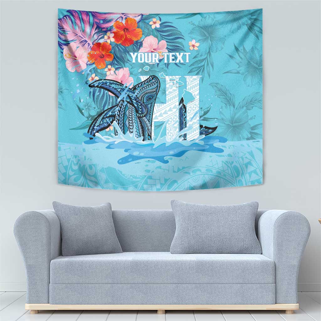 Personalised Hawaii Tapestry Humpback Whale Tattoo With Tropical Flowers