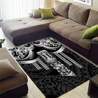 Tiki Drum Hawaii Area Rug Hawaiian Kakau Tattoo Style