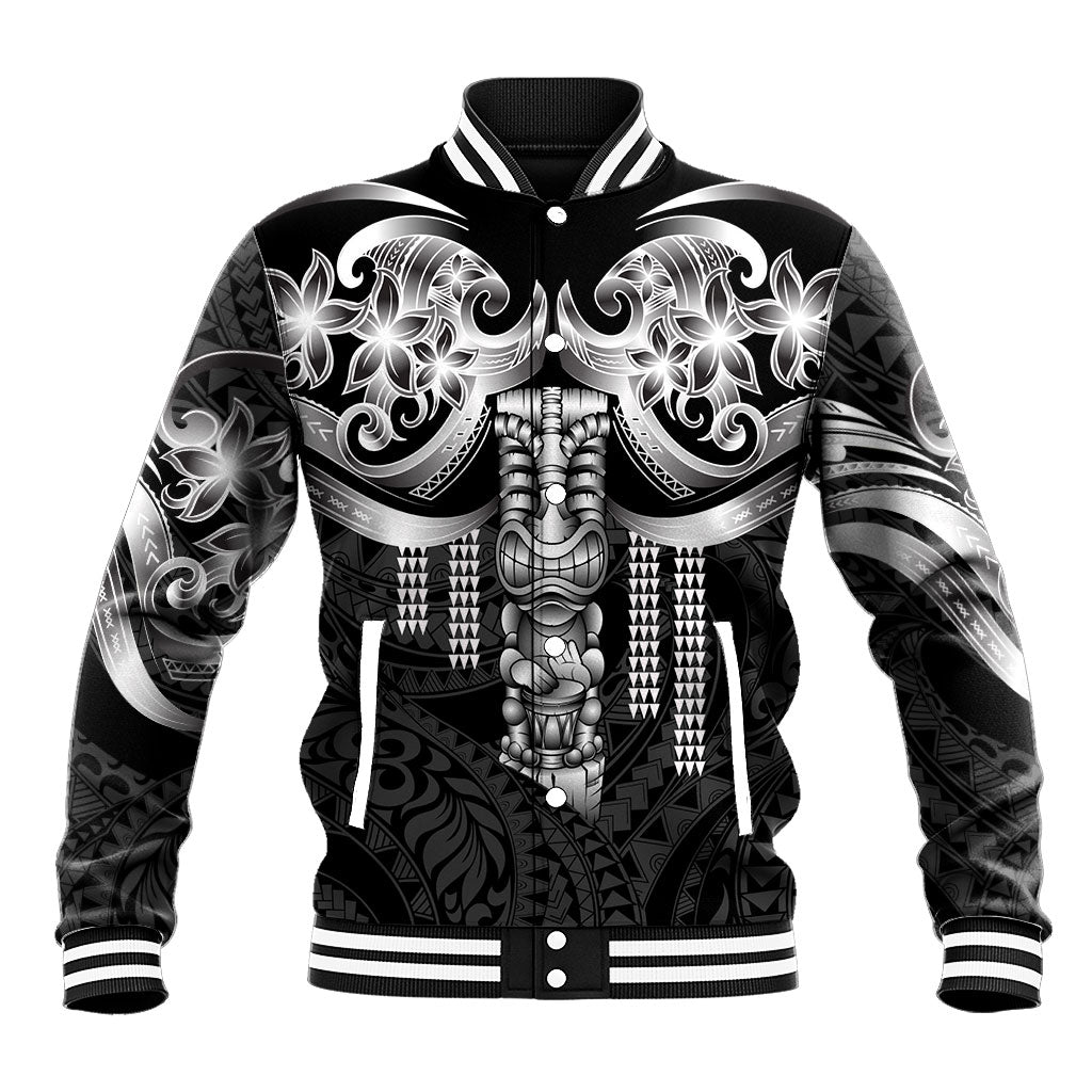 Tiki Drum Hawaii Baseball Jacket Hawaiian Kakau Tattoo Style