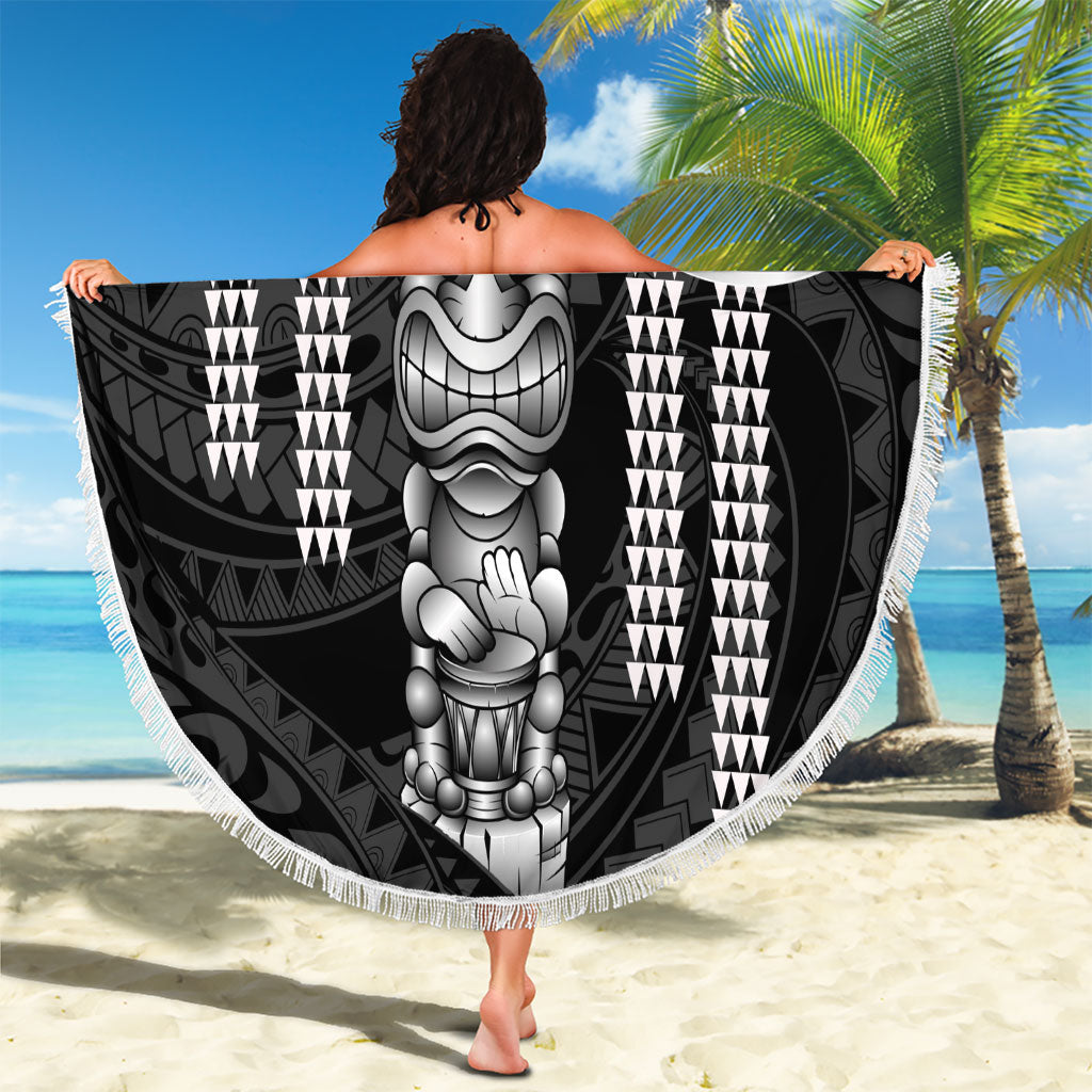 Tiki Drum Hawaii Beach Blanket Hawaiian Kakau Tattoo Style