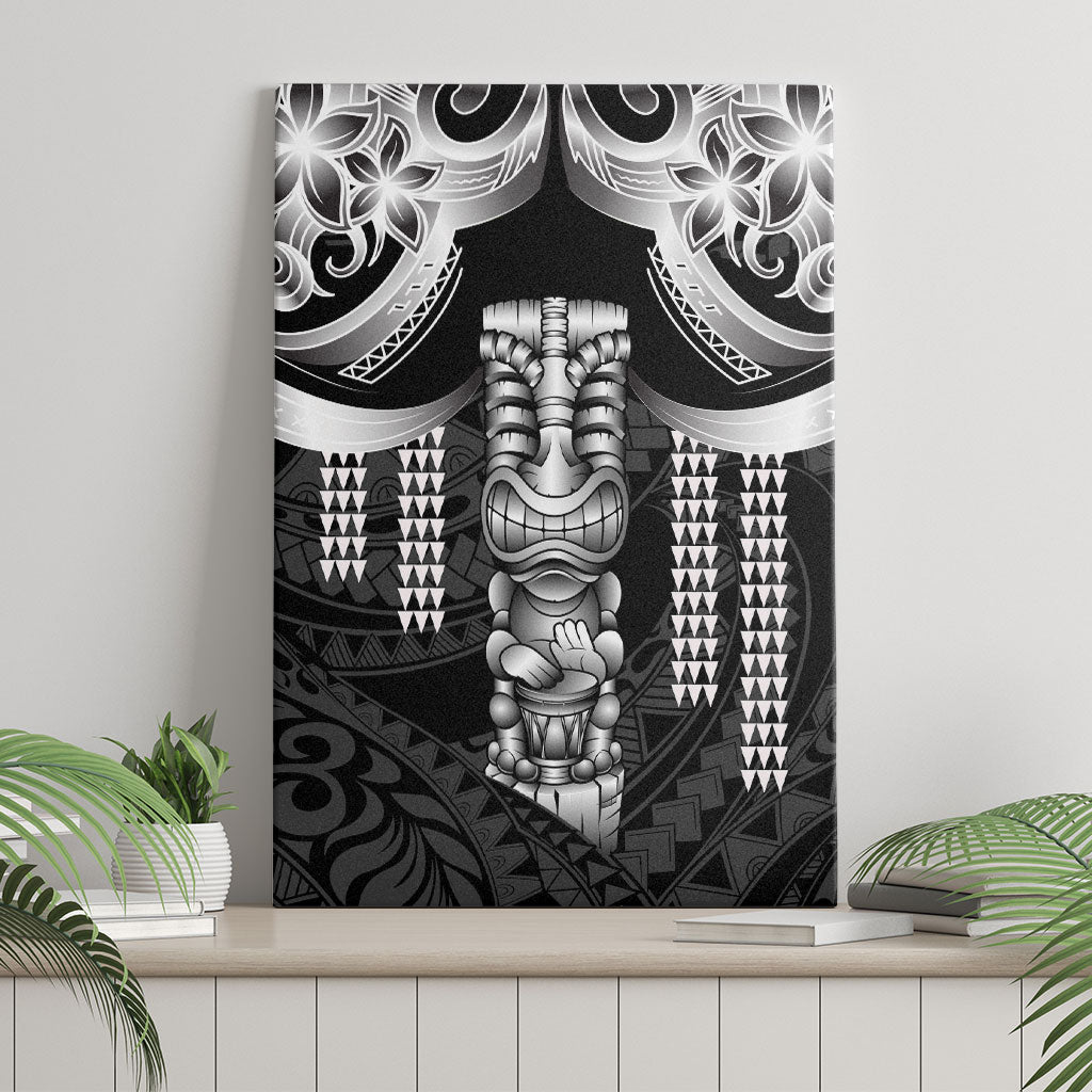 Tiki Drum Hawaii Canvas Wall Art Hawaiian Kakau Tattoo Style