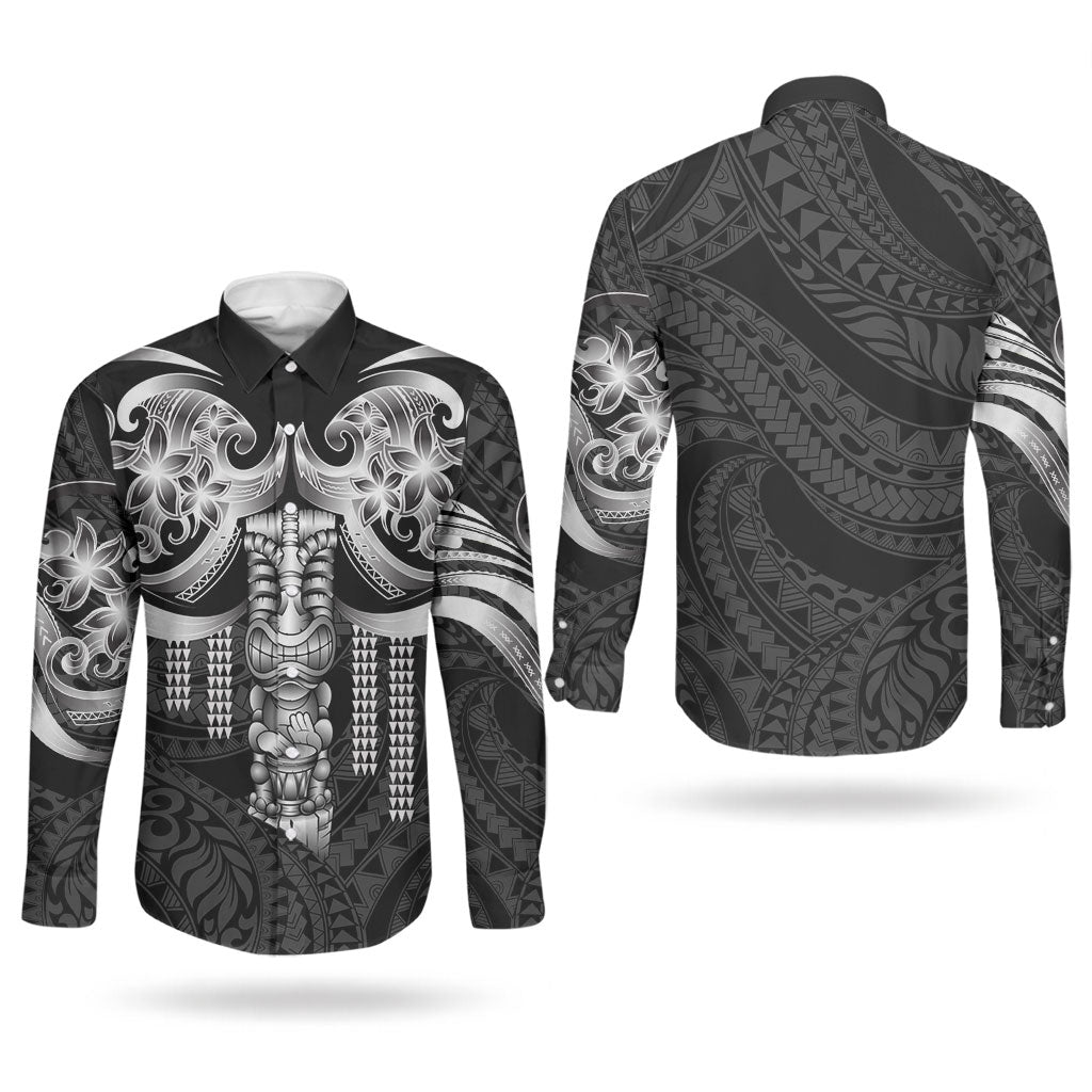 Tiki Drum Hawaii Couples Matching Short Sleeve Bodycon Dress and Long Sleeve Button Shirt Hawaiian Kakau Tattoo Style