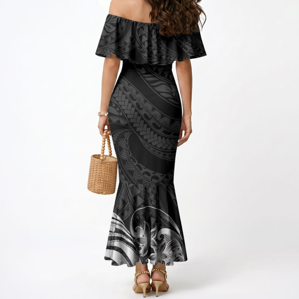 Tiki Drum Hawaii Mermaid Dress Hawaiian Kakau Tattoo Style