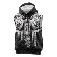 Tiki Drum Hawaii Sleeveless Hoodie Hawaiian Kakau Tattoo Style