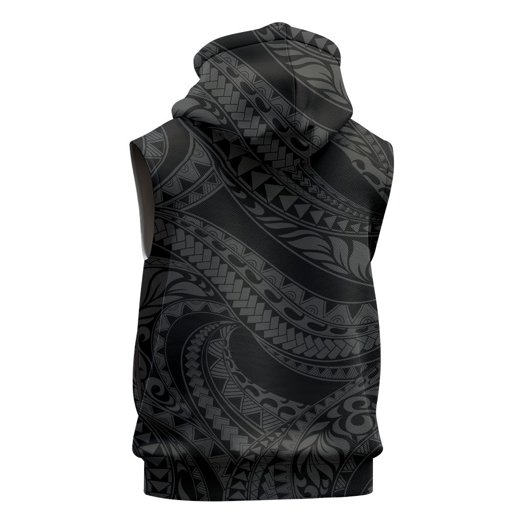 Tiki Drum Hawaii Sleeveless Hoodie Hawaiian Kakau Tattoo Style