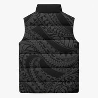 Tiki Drum Hawaii Sleeveless Puffer Jacket Hawaiian Kakau Tattoo Style