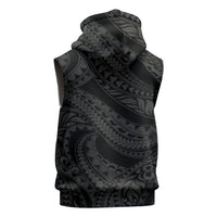 Tiki Drum Hawaii Sleeveless Zip Hoodie Hawaiian Kakau Tattoo Style