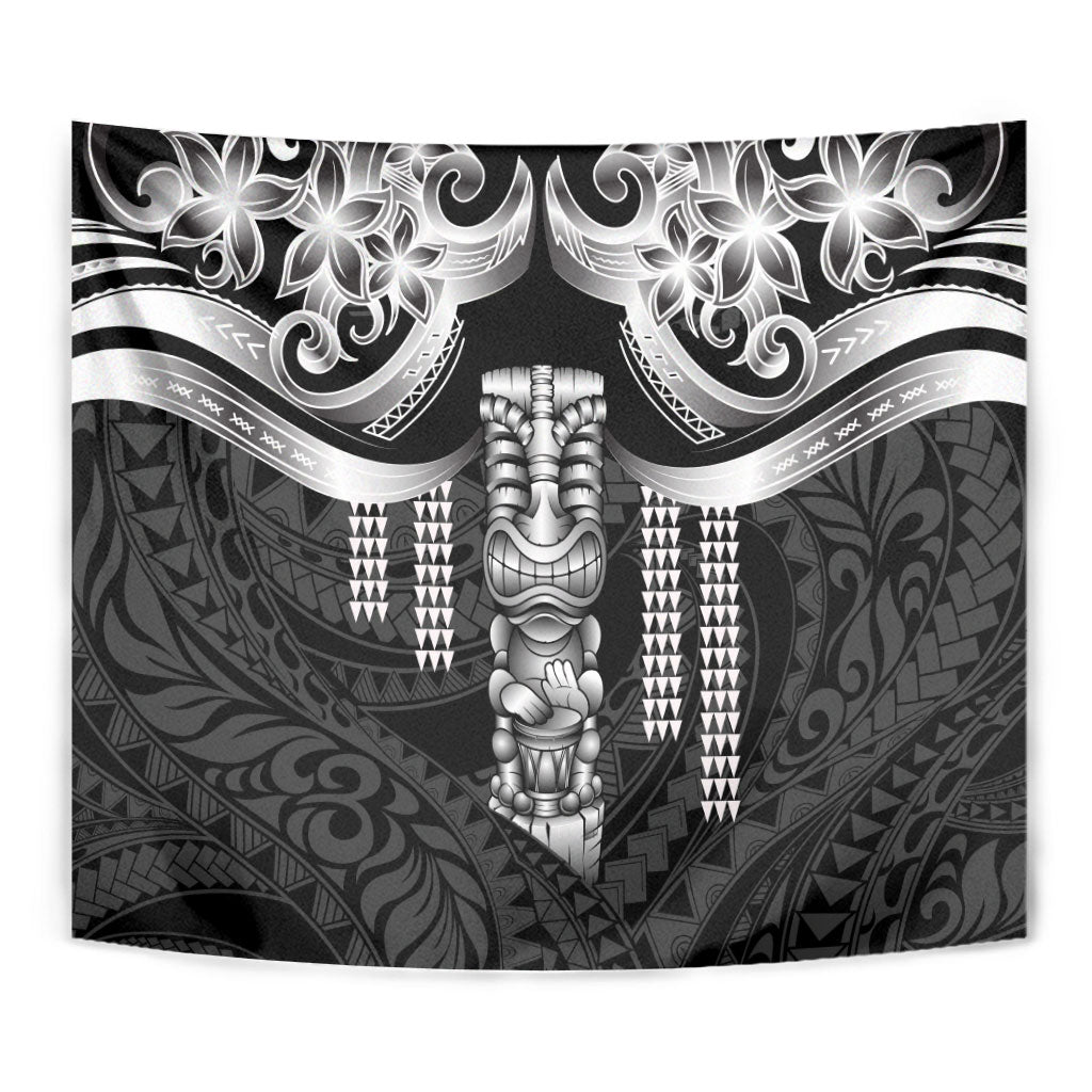 Tiki Drum Hawaii Tapestry Hawaiian Kakau Tattoo Style